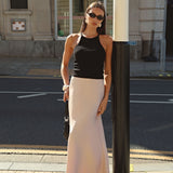 BLUSH SATIN SKIRT